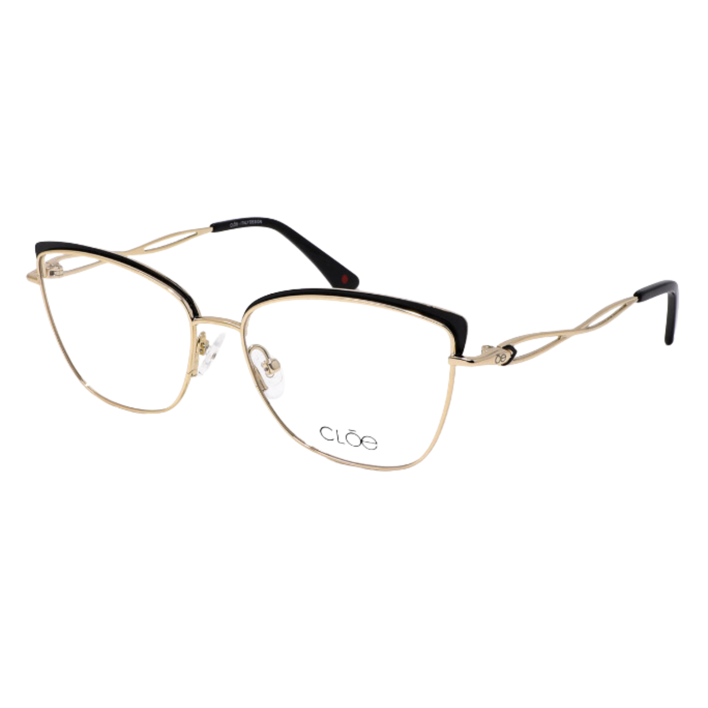 Lentes Cloe Para Graduación Dama Metal Negro Dorado 31094 Armazón Oftálmico Cloe