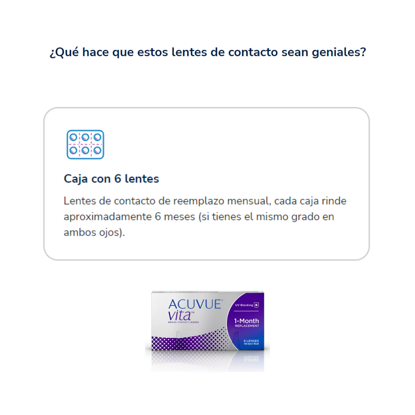 Lentes de Contacto ACUVUE VITA® Con HydraMax® Esféricos